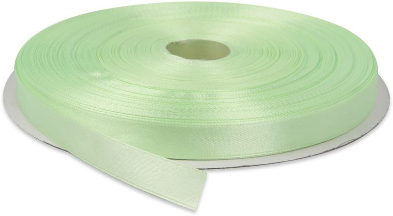 Topenca Supplies 3/8 Inches x 50 Yards Double Face Solid Satin Ribbon Roll, White Arts & Entertainment > Hobbies & Creative Arts > Arts & Crafts > Art & Crafting Materials > Embellishments & Trims > Ribbons & Trim Topenca Supplies Light Green 1/2" x 50 yards 