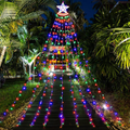 Christmas Decorations Outdoor Star String Lights,349 LED 8 Modes with 14" Topper Star Christmas Tree Lights,Star Waterfall Lights for Outside Tree Yard Wedding Home Party,Multicolor Home & Garden > Decor > Seasonal & Holiday Decorations& Garden > Decor > Seasonal & Holiday Decorations Cobbe Multicolor  