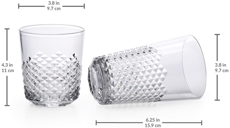 Cupture Diamond Plastic Tumblers BPA Free, 24 oz/14 oz, 8-Pack (Clear) Home & Garden > Kitchen & Dining > Tableware > Drinkware Cupture   