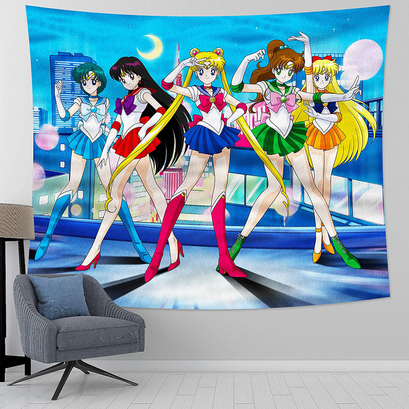 My Hero Academia Tapestry Wall Hanging Anime Tapestry for Bedroom Decor Anime Curtains 59x70in Home & Garden > Decor > Artwork > Decorative Tapestries MEWE moon 59x70in 