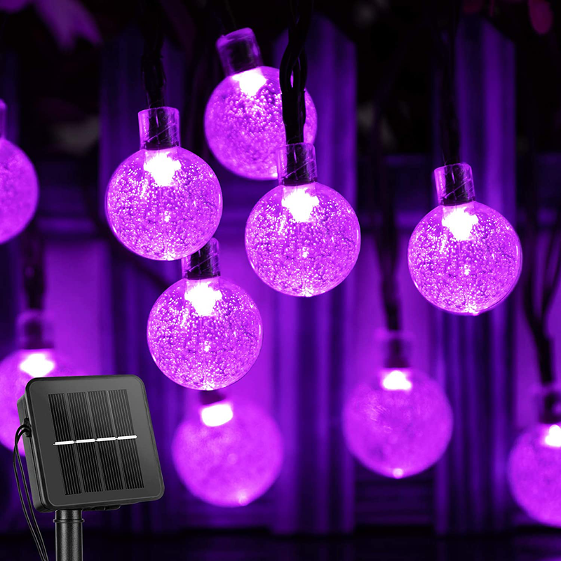 Solar String Lights Outdoor 60 Led 35.6 Feet Crystal Globe Lights with 8 Lighting Modes, Waterproof Solar Powered Patio Lights for Garden Yard Porch Wedding Party Decor (Warm White) Home & Garden > Lighting > Light Ropes & Strings Brightown Purple  