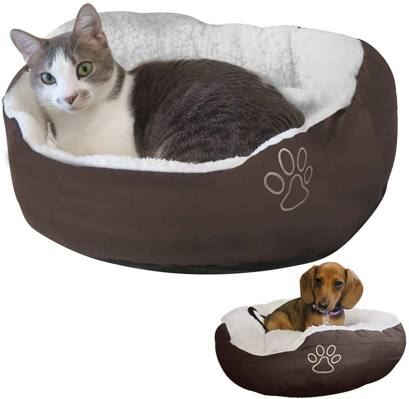 Evelots Pet Bed-Cat/Small Dog-Most Comfy-Warm-Thick/Soft-Easy Washing-2 Colors Animals & Pet Supplies > Pet Supplies > Dog Supplies > Dog Beds Evelots Brown - New & Improved  
