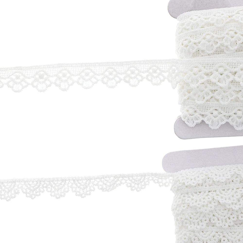 Crochet Lace Ribbons, 15-Yard Rolls (White, 0.5 and 0.7 in Wide, 2-Pack) Arts & Entertainment > Hobbies & Creative Arts > Arts & Crafts Bright Creations Default Title  