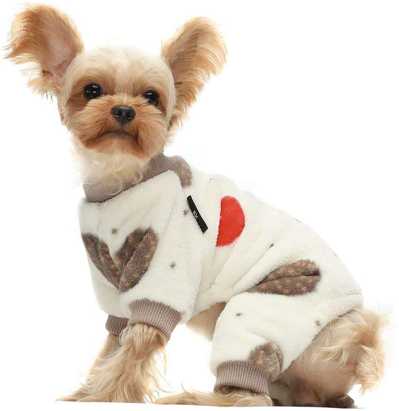 Fitwarm Thermal Pet Winter Clothes for Dog Pajamas Cat Onesies Jumpsuits Puppy Outfits Thick Velvet Animals & Pet Supplies > Pet Supplies > Dog Supplies > Dog Apparel Fitwarm Cream White XXL 