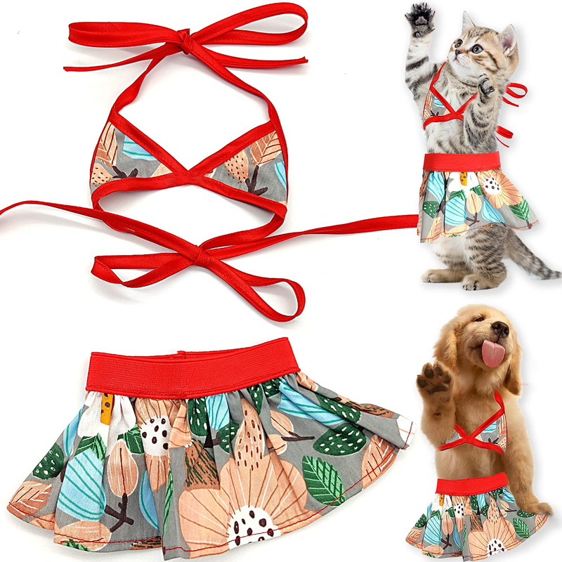 Dog Bikini Swimsuit, Pet Bikini Swimming Dress Puppy Bathing Suit Stylish Beach Swimsuit Cat Costumes Pet Clothes for Dog Cat Summer Clothes(S)