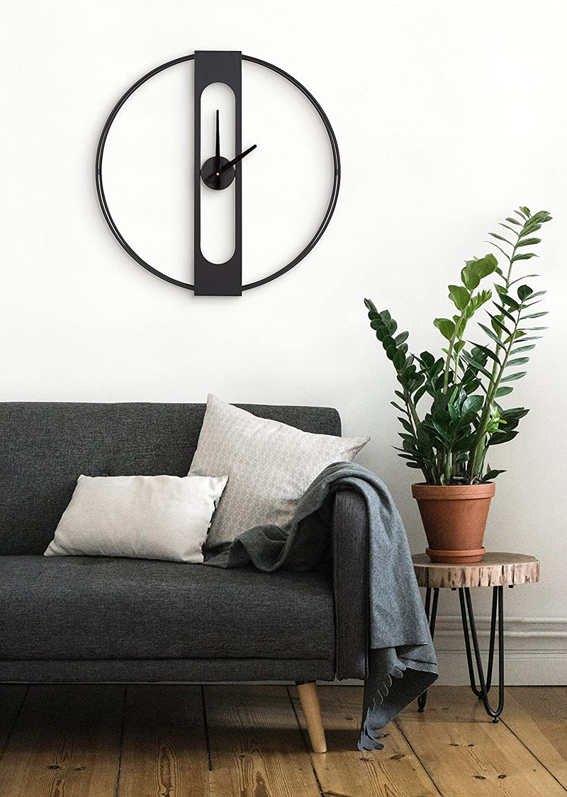 Kate and Laurel Urgo Modern Wall Clock, 22 Inch Diameter, Black, Wall Mounted Home Decor with Function Home & Garden > Decor > Clocks > Wall Clocks Kate and Laurel   