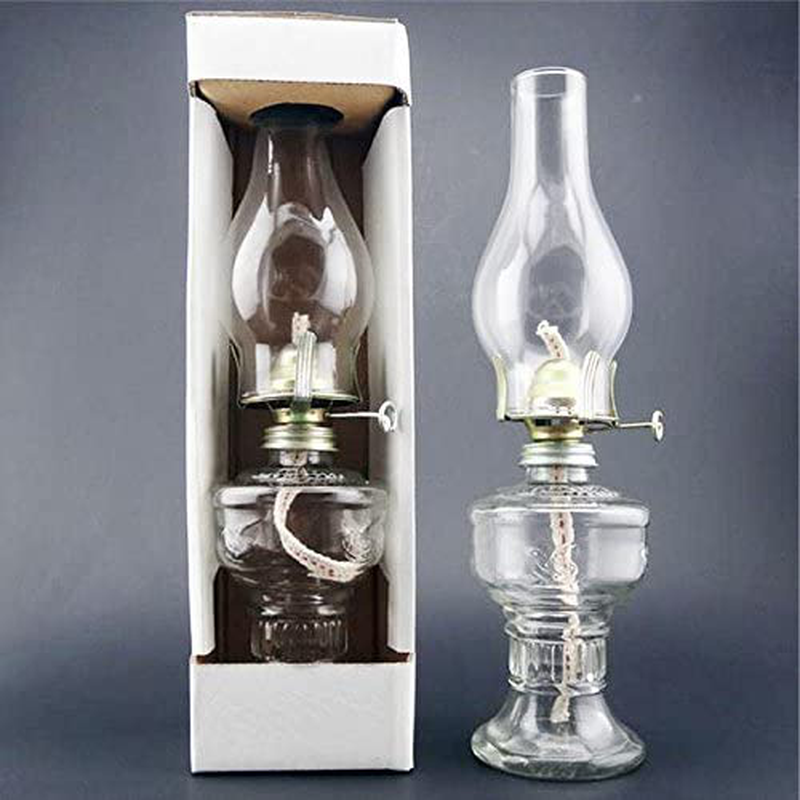 NEW 32CM Glass Transparent Kerosene lamp Vintage Retro Buddha Glass Wedding Festival Decoration Oil Lamps