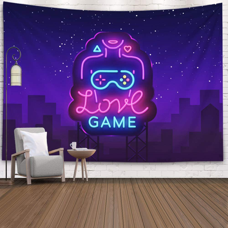 Crannel Gaming Wall Tapestry, Conceptual Abstraction Modern Controller Realistic Game Wireless Mockup Tapestry 80x60 Inches Wall Art Tapestries Hanging Dorm Room Living Home Decorative,Black Blue Home & Garden > Decor > Artwork > Decorative TapestriesHome & Garden > Decor > Artwork > Decorative Tapestries Crannel Black Purple-5 92.5" L x 70.9" W 