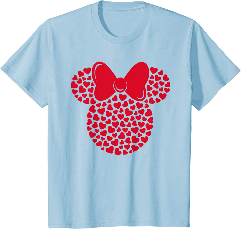 Disney Minnie Mouse Icon Filled with Hearts T-Shirt Home & Garden > Decor > Seasonal & Holiday Decorations Disney Baby Blue Youth Kids 4