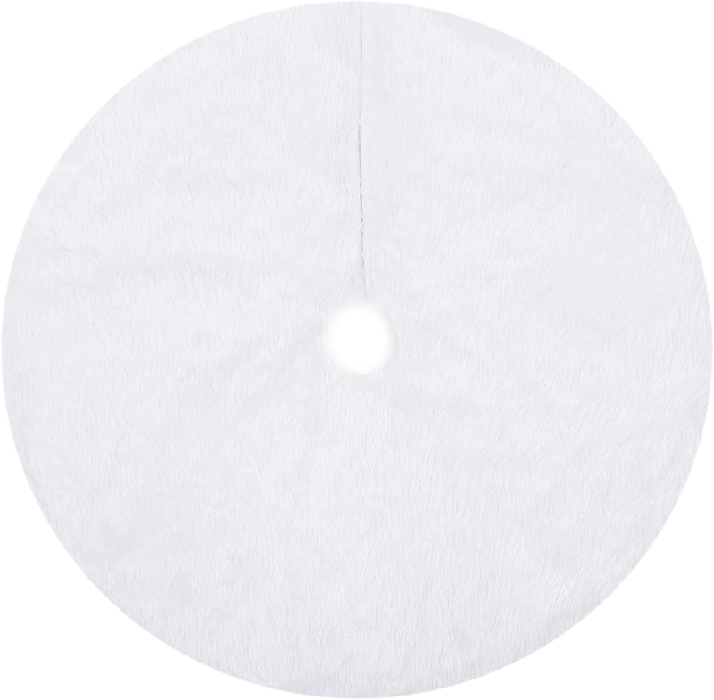 Joiedomi White Faux Fur Tree Skirt 36", Chirstmas Tree Skirt Soft Classic Fluffy Faux Fur Tree Skirt for Xmas Tree Decorations Home & Garden > Decor > Seasonal & Holiday Decorations > Christmas Tree Skirts Joiedomi   
