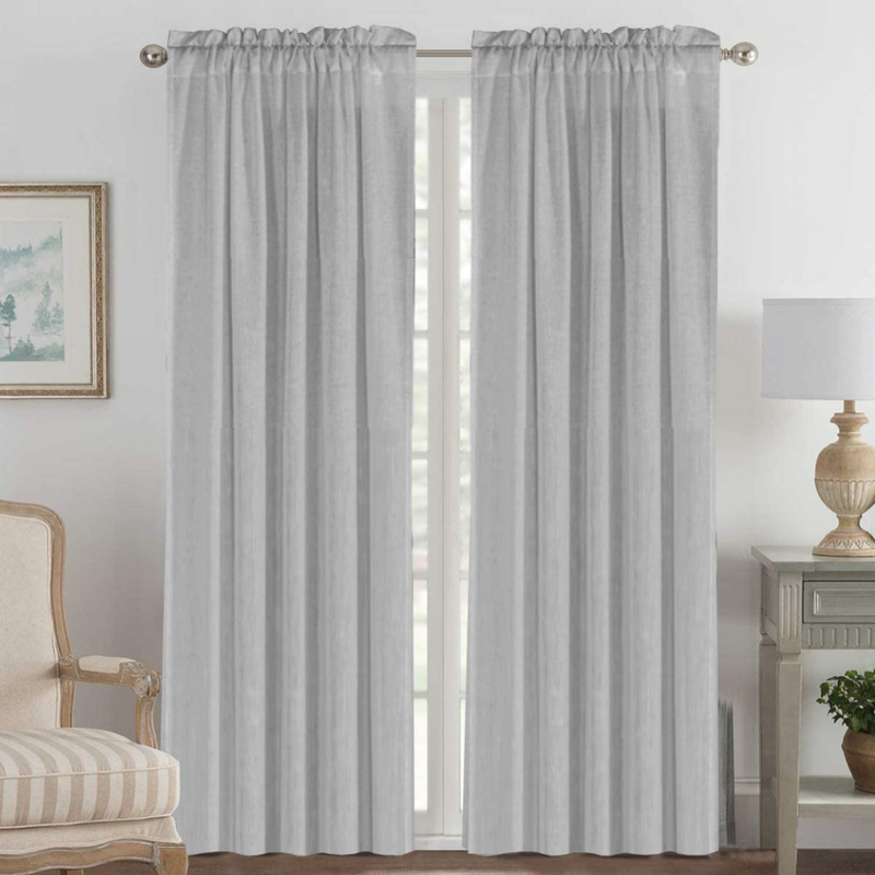 Linen Curtains Light Filtering Privacy Protecting Panels Premium Soft Rich Material Drapes with Rod Pocket, 2-Pack, 52 Wide x 96 inch Long, Natural Home & Garden > Decor > Window Treatments > Curtains & Drapes H.VERSAILTEX Dove 52"W x 108"L 