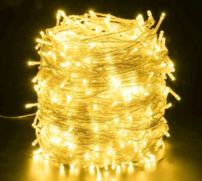 Extra-Long 328Ft 500 Leds Christmas String Lights, Quntis Outdoor Indoor Waterproof Christmas Lights with 8 Modes, Plug in Fairy String Lights Clear Wire Warm White for Christmas Tree Decoration Home & Garden > Lighting > Light Ropes & Strings Quntis 165FT 2000 LEDs  