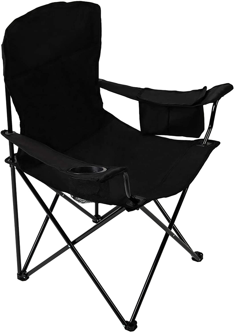 Pacific Pass Full Back Quad Chair for Outdoor and Camping with Cooler and Cup Holder, Carry Bag Included, Supports 300Lbs, Middle, Blue/Gray Sporting Goods > Outdoor Recreation > Camping & Hiking > Camp Furniture Pacific Pass Black Cooler 