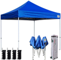 Eurmax 8x8 Feet Ez Pop up Canopy, Outdoor Canopies Instant Party Tent, Sport Gazebo with Roller Bag,Bonus 4 Canopy Sand Bags (White) Home & Garden > Lawn & Garden > Outdoor Living > Outdoor Structures > Canopies & Gazebos Eurmax royal blue 8x8 