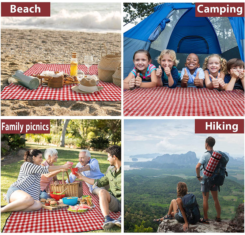 Extra Large Foldable Waterproof Picnic Blanket Mat with 3 Layers Material, Oversized Outdoor Beach Blanket Sand Proof Water-Resistant, Great for Camping on Grass, Hiking, Park with Family Home & Garden > Lawn & Garden > Outdoor Living > Outdoor Blankets > Picnic Blankets CHEERWELL   
