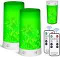 Flame Effect Light,USB Rechargeable Flame Candle Waterproof Dimmable 4 Modes Lantern,Flicking Outdoor Flame Lamp with Gravity Sensing Effect&Magnetic Base (Green flame-2PCS) Home & Garden > Decor > Home Fragrances > Candles CFGROW Green Flame-2pcs  