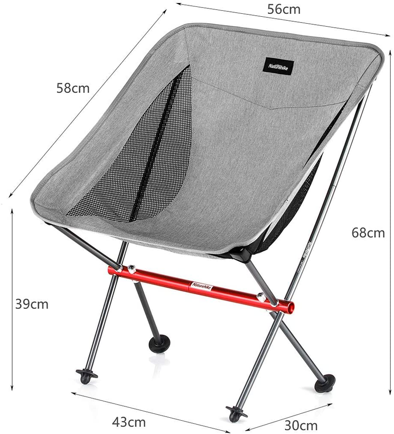 Naturehike Portable Camping Chair - Compact Ultralight Folding Backpacking Chairs, Small Collapsible Foldable Packable Lightweight Backpack Chair in a Bag for Outdoor, Camp, Picnic, Hiking (Gray) Sporting Goods > Outdoor Recreation > Camping & Hiking > Camp Furniture Naturehike   