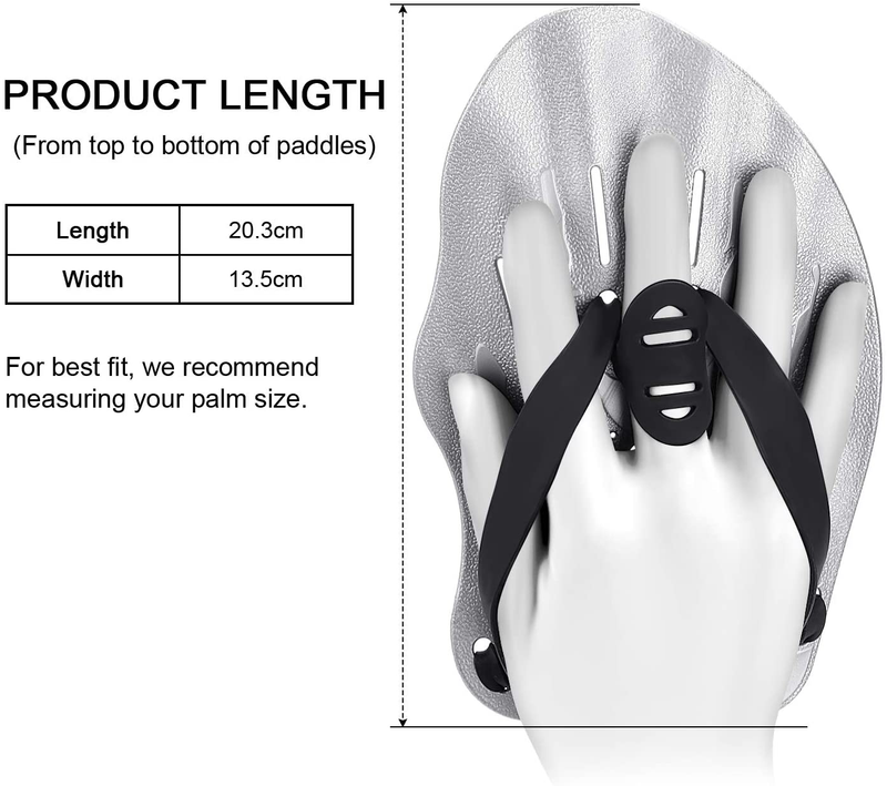 Contour Swim Paddles Hand, Swim Training Hand Paddles with Adjustable Straps, Swimming Hand Paddles for Women and Men