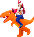 Thremhoo Inflatable Dinosaur Costume Halloween, Riding A T-rex Blow up Costumes for Boys Girls, Funny Family Older Kids Halloween Dress-up Costume, Dinosaur Party Supplies, Role Pretend Play Apparel & Accessories > Costumes & Accessories > Costumes N\C 9-16 Years Old  