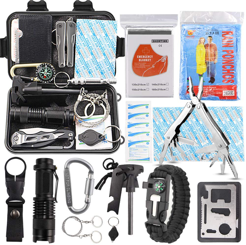 EMDMAK Survival Kit Outdoor Emergency Gear Kit for Camping Hiking Travelling or Adventures Sporting Goods > Outdoor Recreation > Camping & Hiking > Camping Tools EMDMAK New  