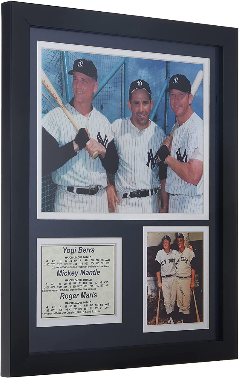 Legends Never Die New York Yankees 2009 Baseball World Series Core 4 Collectible, Framed Photo Collage Wall Art Decor - 12"x15" (11128U)