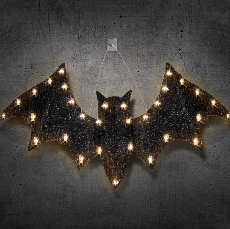 Ivenf Halloween Decorations, 24 inches 3D Glitter Scary Hanging Bat with Lights, Yard Porch Wall Party Decor Outdoor Arts & Entertainment > Party & Celebration > Party Supplies Ivenf Default Title  