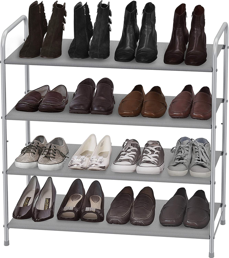 Simple Houseware 4-Tier Shoe Rack Storage Organizer 20-Pair, Grey Furniture > Cabinets & Storage > Armoires & Wardrobes Simple Houseware Grey 4-Tier 