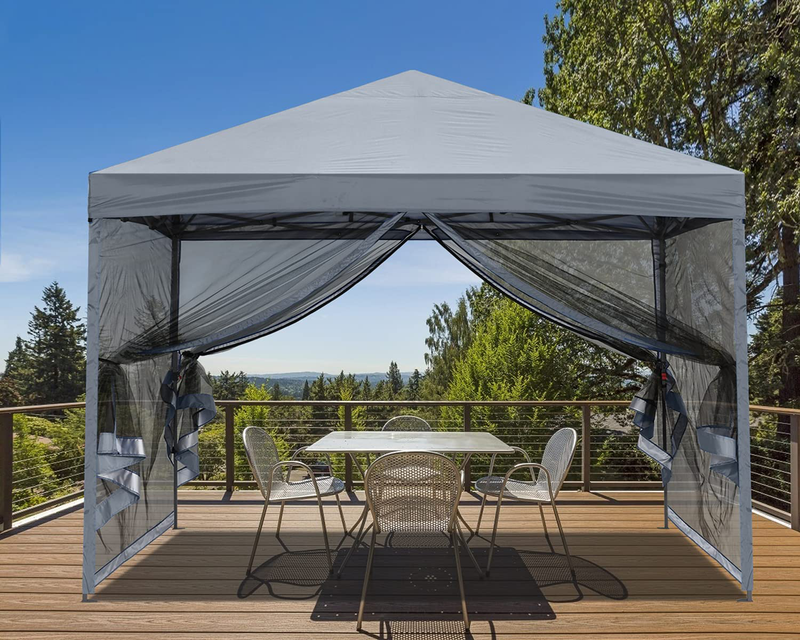 MASTERCANOPY Pop-Up Easy Setup Gazebo with Mosquito Netting Screen Instant Outdoor Shelter (8x8, Black) Home & Garden > Lawn & Garden > Outdoor Living > Outdoor Structures > Canopies & Gazebos MASTERCANOPY Light Gray 10x10 