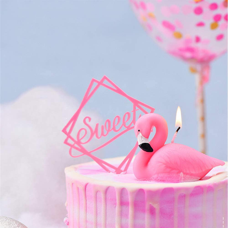FLYPARTY Girls Birthday Candles,Handmade Adorable Pink Weeding Party Cake Topper Candle, Baby Shower Festival Theme Valentine's Day Favors Decorations(Flamingos) Home & Garden > Decor > Home Fragrances > Candles FLYPARTY Default Title  