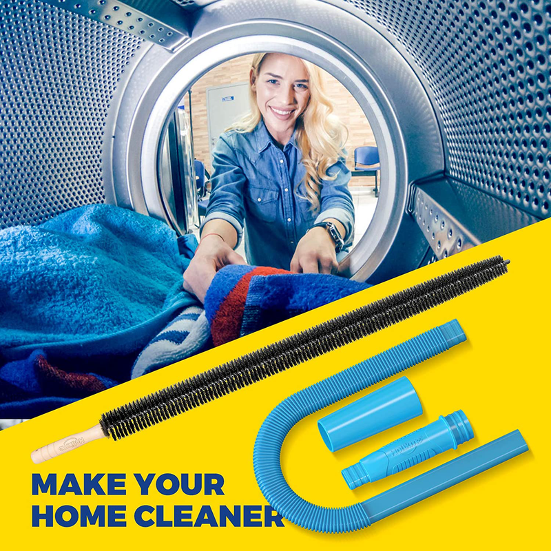 Holikme 2 Pack Dryer Lint Vacuum Attachment and Flexible Dryer Lint Brush, Dryer Vent Cleaner Kit, Vacuum Hose Attachment Brush, Lint Remover, Blue Home & Garden > Household Supplies > Household Cleaning Supplies ‎Holikme   