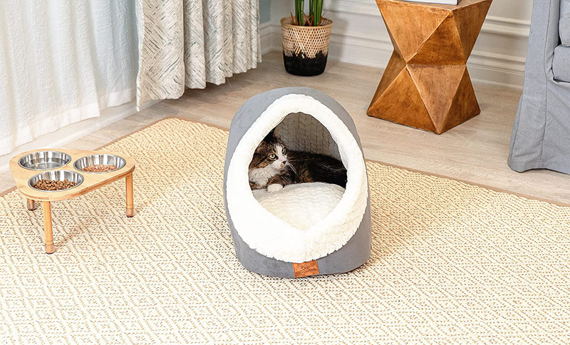 Miss Meow Cat Bed for Indoor Cats,Medium Large Cats Cave Bed,Machine Washable Slip Resistant Bottom,Ultra Soft Plush Cushion Animals & Pet Supplies > Pet Supplies > Cat Supplies > Cat Beds Miss Meow   