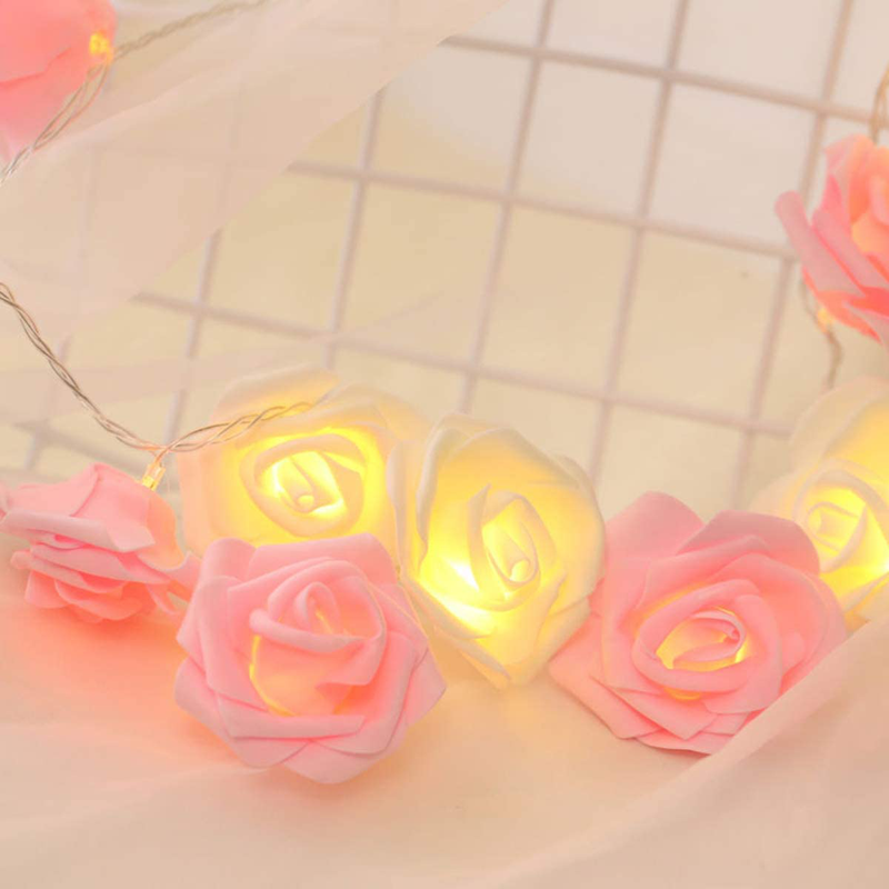 LED Rose Flower String Lights,3M 20LED Battery Operated String Romantic Flower Rose Fairy Light Lamp Outdoor for Valentine'S Day,Wedding,Room,Garden,Christmass,Patio,Festival Party Decor (Pink) Home & Garden > Decor > Seasonal & Holiday Decorations ALFEUND   