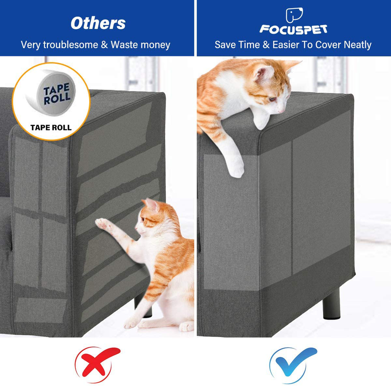 FOCUSPET Furniture Protectors from Cats, Cat Scratch Deterrent Sheet | Double-Sided Training Tape an-ti Pet Scratch for Couch Furniture Protector 6Pcs/10Pcs, 17"x12"+17"x10" Animals & Pet Supplies > Pet Supplies > Cat Supplies > Cat Beds FOCUSPET   