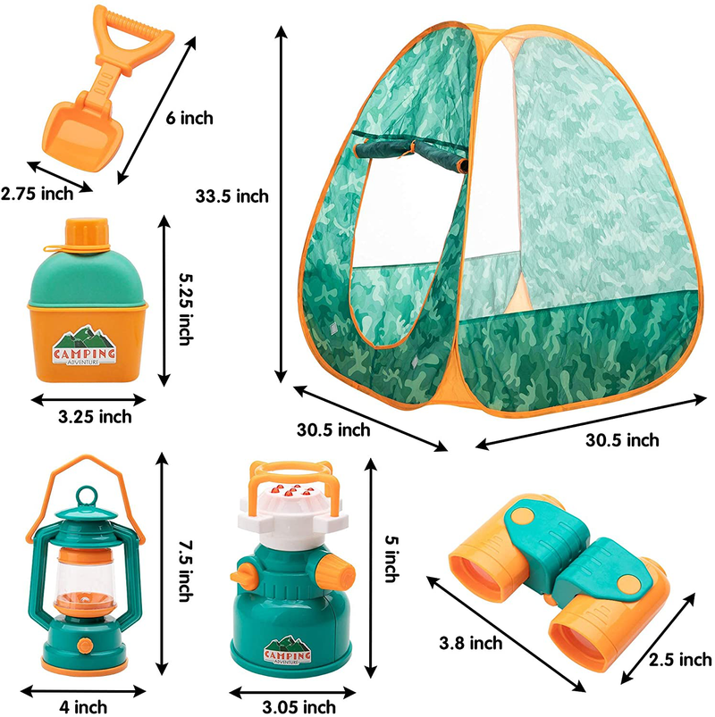 JOYIN 41Pcs Kids Camping Set, Kitchen Playset, Indoor Outdoor Toys, Includes Durable Pop up Tent, Fun Cutting Play Food and Cooking Set, Camping Gear Toys, Playhouse, Kids Birthday Christmas Fun Gifts