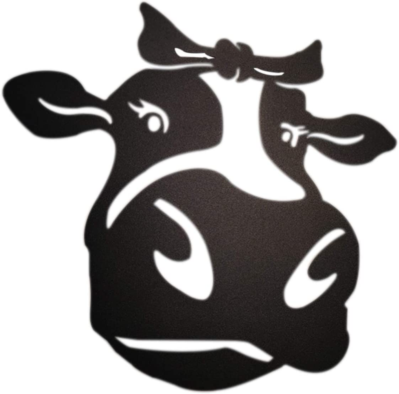 Cow Wall Decor - Cute Metal Farmhouse Wall Art For Your Kitchen | Rustic, Black Textured Finish | Easy to Hang | Perfect Size 13.5 x14 in | Made in UK Home & Garden > Decor > Artwork > Sculptures & Statues Harvey & Boo Default Title  