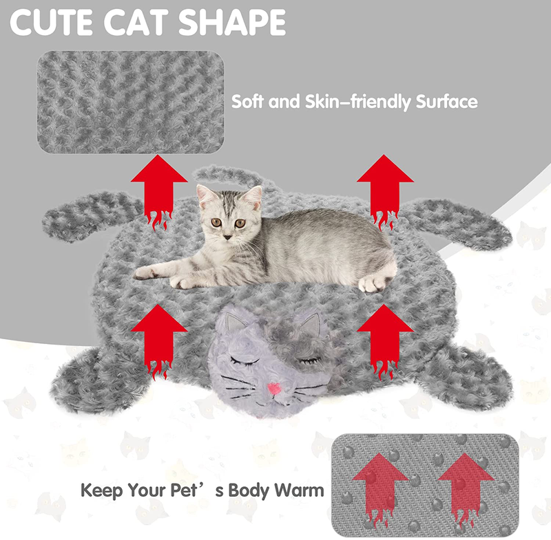 Self Warming Cat Bed Mat for Indoor Cats - Non Slip Mat Bed for Cats Puppies Small Dogs, Washable and Comfortable Sleeping Bed Mat