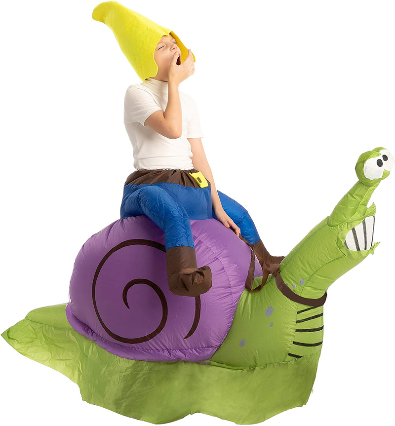 Spooktacular Creations Inflatable Halloween Costume Gnome Ride A Snail Ride On Inflatable Costume - Child Unisex Apparel & Accessories > Costumes & Accessories > Costumes Spooktacular Creations 7-10 yr  