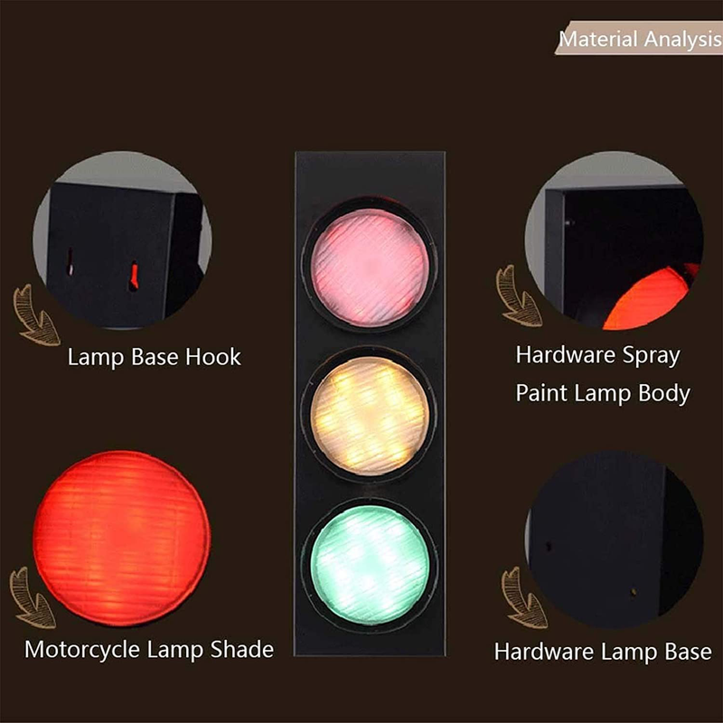 Remote Control Wall Light with Switch and U.S. Plug, Traffic Light Dimmable LED Wall Lamp Retro Industrial Traffic Lamp 5Wx3 Indicator Light Blinking Decoration Lights for Kids Bedrooms Home & Garden > Lighting > Lighting Fixtures > Wall Light Fixtures KOL DEALS   