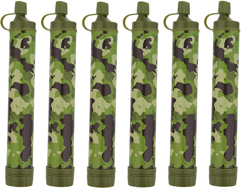 SDS Water Filter Straw Camo - Water Purifier Survival Outdoor Tool - Portable Water Filter for Streams and Lakes Sporting Goods > Outdoor Recreation > Camping & Hiking > Camping Tools SDS 6 Pack  