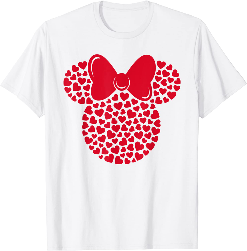 Disney Minnie Mouse Icon Filled with Hearts T-Shirt Home & Garden > Decor > Seasonal & Holiday Decorations Disney White Men XL