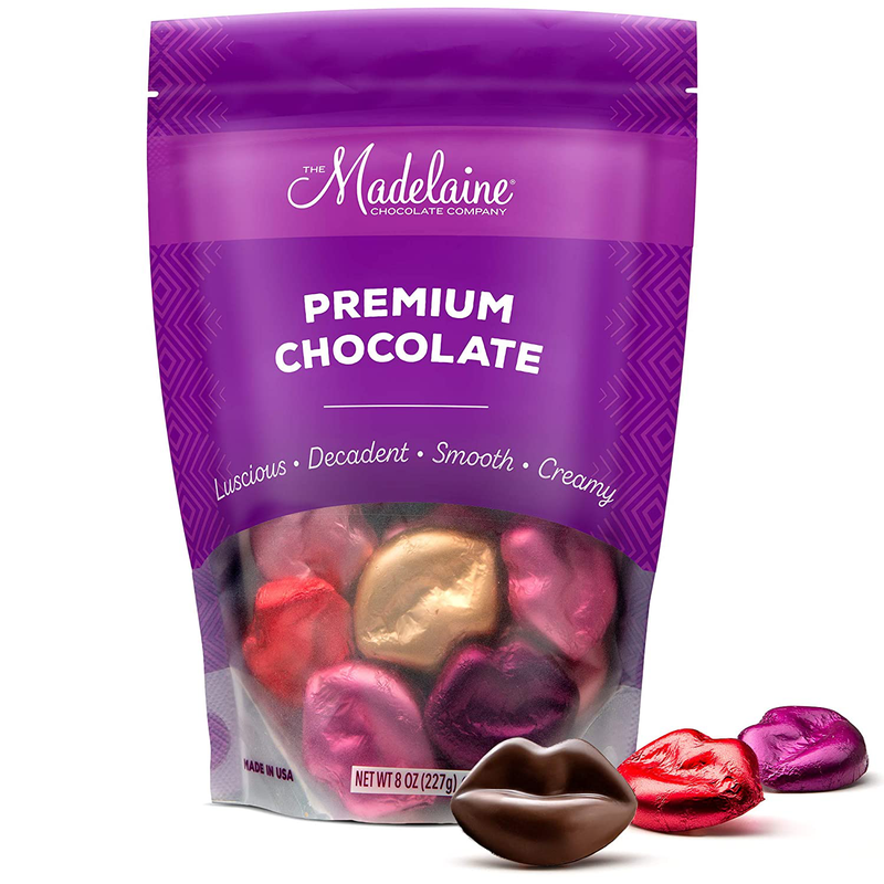Madelaine Chocolate Lips - Valentine'S Day Chocolate Candy - Premium Milk Chocolate Lips Individually Wrapped in Lipstick Colored Italian Foils (1/2 LB) Home & Garden > Decor > Seasonal & Holiday Decorations THE MADELAINE CHOCOLATE COMPANY   