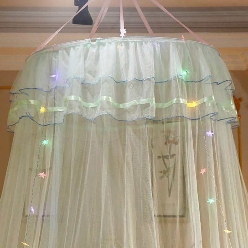 Topyuan Princess Mosquito Net for Bed, 4 Colors LED String Lights Canopy Bed Curtain Netting for Baby, Kids, Girls or Adults. 1 Entry,For Single to King Size Beds Sporting Goods > Outdoor Recreation > Camping & Hiking > Mosquito Nets & Insect Screens Topyuan   