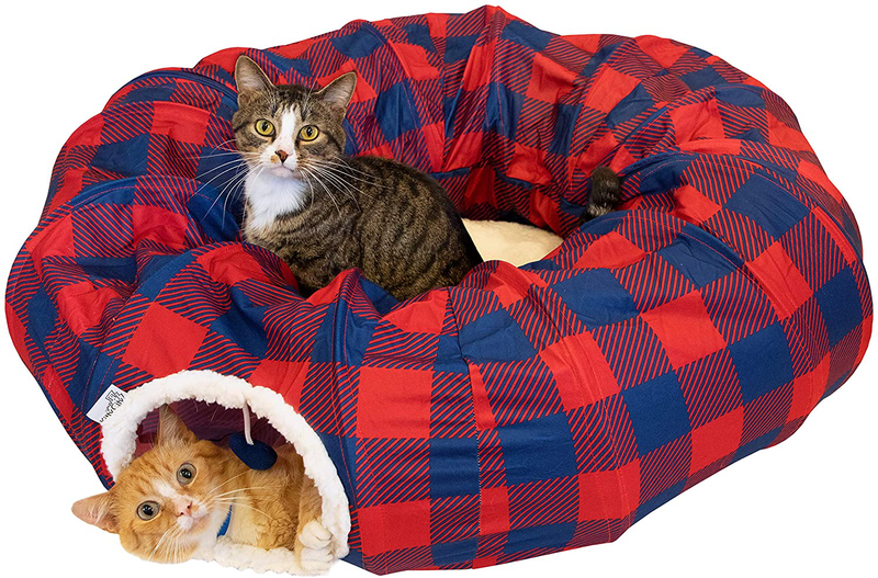 Kitty City Large Cat Tunnel Bed, Cat Bed, Pop up Bed, Cat Toys Animals & Pet Supplies > Pet Supplies > Cat Supplies > Cat Beds Kitty City Plaid Cat Tunnel Bed  