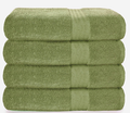 Glamburg Premium Cotton 4 Pack Bath Towel Set - 100% Pure Cotton - 4 Bath Towels 27x54 - Ideal for Everyday use - Ultra Soft & Highly Absorbent - Black Home & Garden > Linens & Bedding > Towels GLAMBURG Kiwi  