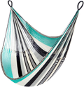 Handwoven Hanging Chair Hammock Swing, Eco-Luxe Weathersafe Hammocks by Yellow Leaf Hammocks, “Mendocino” Hammock, Grey, Fits 1 Person (330 lbs) Home & Garden > Lawn & Garden > Outdoor Living > Hammocks Yellow Leaf Hammocks Turquoise Multicolor  