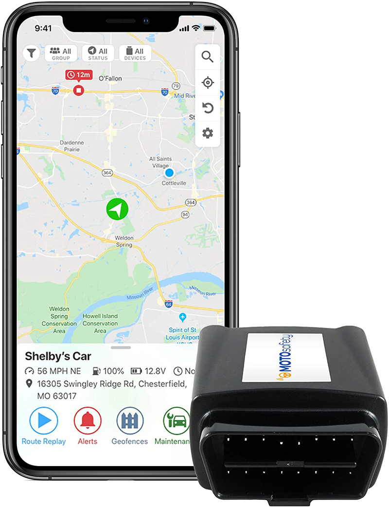 MOTOsafety OBD GPS Car Tracker, Hidden Vehicle Tracker and Monitoring System with Real Time Location GPS Reports, For Auto, Adults, Fleet, Parents, Teen, Elderly, 4G with Phone App Electronics > GPS Navigation Systems KOL DEALS Default Title  
