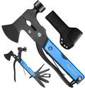 Oraneyun Multitool Camping Accessories, 16 in 1 Survival Gear Tools, Hammer Multitool Outdoor Hunting Hiking, Gifts for Men Dad, Hatchet Multitool with Axe Knife Plier Bottle Opener Saw Screwdriver Sporting Goods > Outdoor Recreation > Camping & Hiking > Camping Tools Oraneyun Blue  