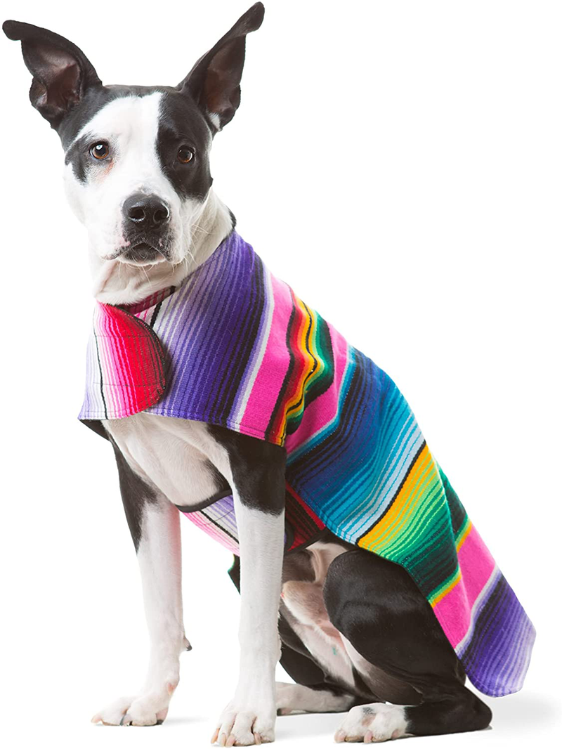 Handmade Dog Poncho from Mexican Serape Blanket - Southwestern and Tie Dye Dog Clothes - Coat - Costume - Sweater - Vest Animals & Pet Supplies > Pet Supplies > Dog Supplies > Dog Apparel Baja Ponchos   