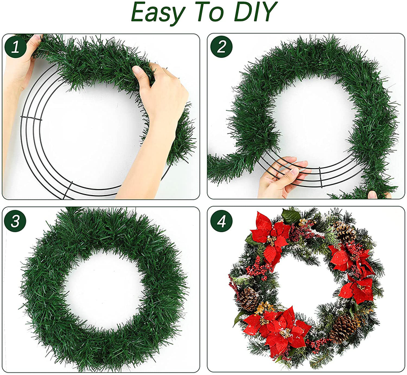 ELCOHO 2 Pack Wreath Frames with Green Flexible Paddle Wire Holiday Wreath Frames for New Year Valentines Decoration (8 Inch and 10 Inch) Home & Garden > Decor > Seasonal & Holiday Decorations ELCOHO   
