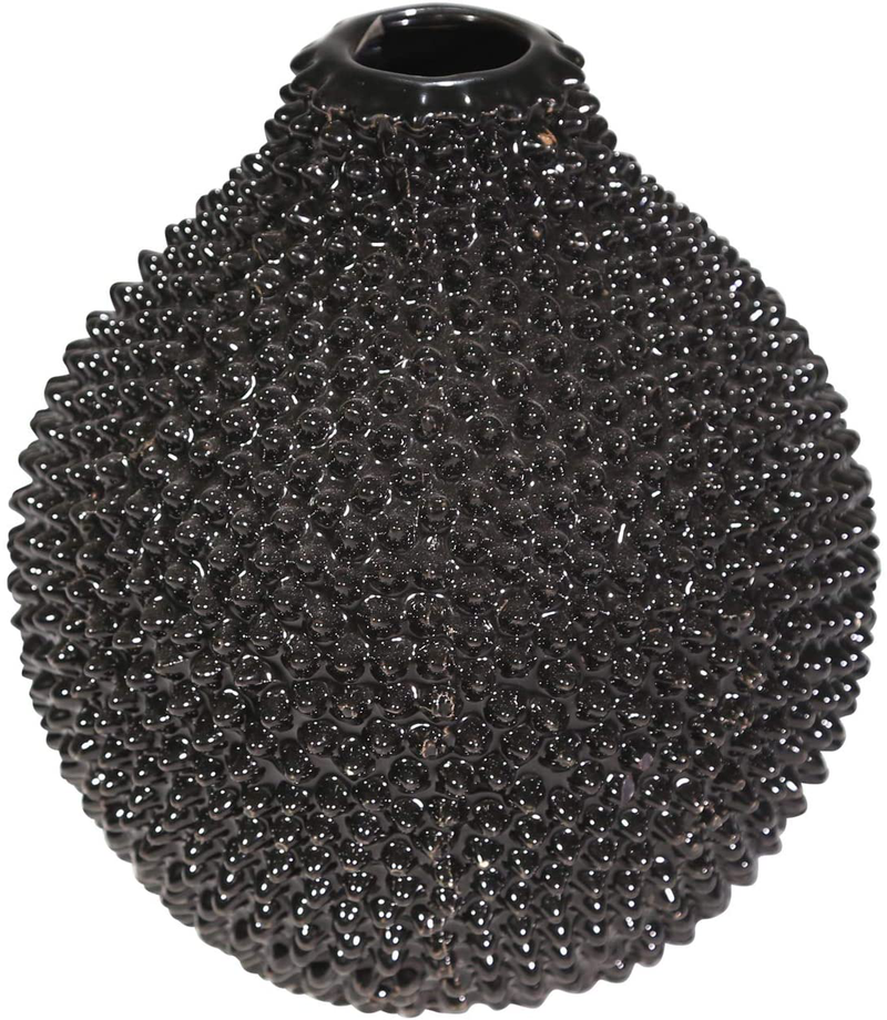 Sagebrook Home Decorative, Black Ceramic Spike Vase, 7.25 x 7.25 x 8 Inches Home & Garden > Decor > Vases Sagebrook Home Black 7.25 x 7.25 x 8 Inches 